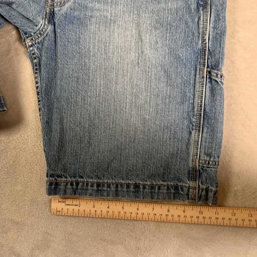 VTG Levis Carpenter Shorts Mens 33 Blue Denim Utility Hammer Loop‎ Workwear Zip